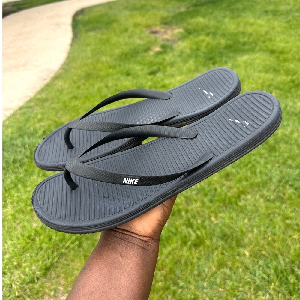 Nike Solarsoft Thong 2 Flip Flop Sandals Men's Size 11 Black - Picture 7 of 9